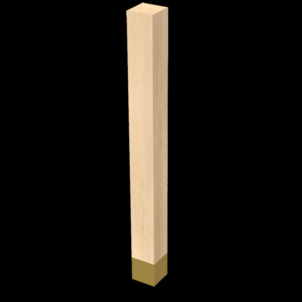 01734010HMSB1 - Designs of Distinction - 4 inch x 42.25 inch Square Leg with Satin Brass Sleeve - Hard Maple