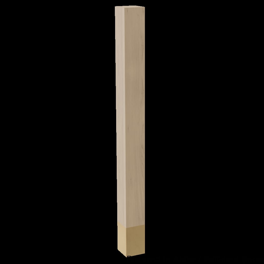 01734510ALPB1 - Designs of Distinction - 3 inch x 35.25 inch Square Leg with 4.5 inch Polished Brass Sleeve - Alder