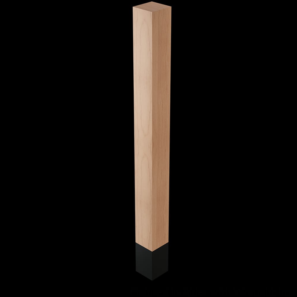 01734510ALWR1 - Designs of Distinction - 3 inch x 35.25 inch Square Leg with 4.5 inch Flat Black Sleeve - Alder
