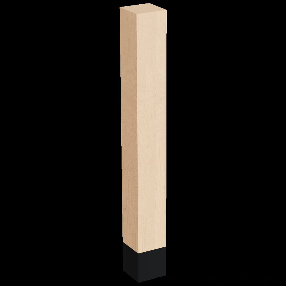 01735010HMWR1 - Designs of Distinction - 5 inch x 42.25 inch Square Leg with Flat Black Sleeve - Hard Maple
