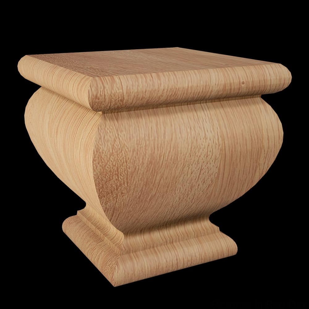 01750460AK1 - Designs of Distinction - 4 inch Square Lille Bun Foot - Red Oak