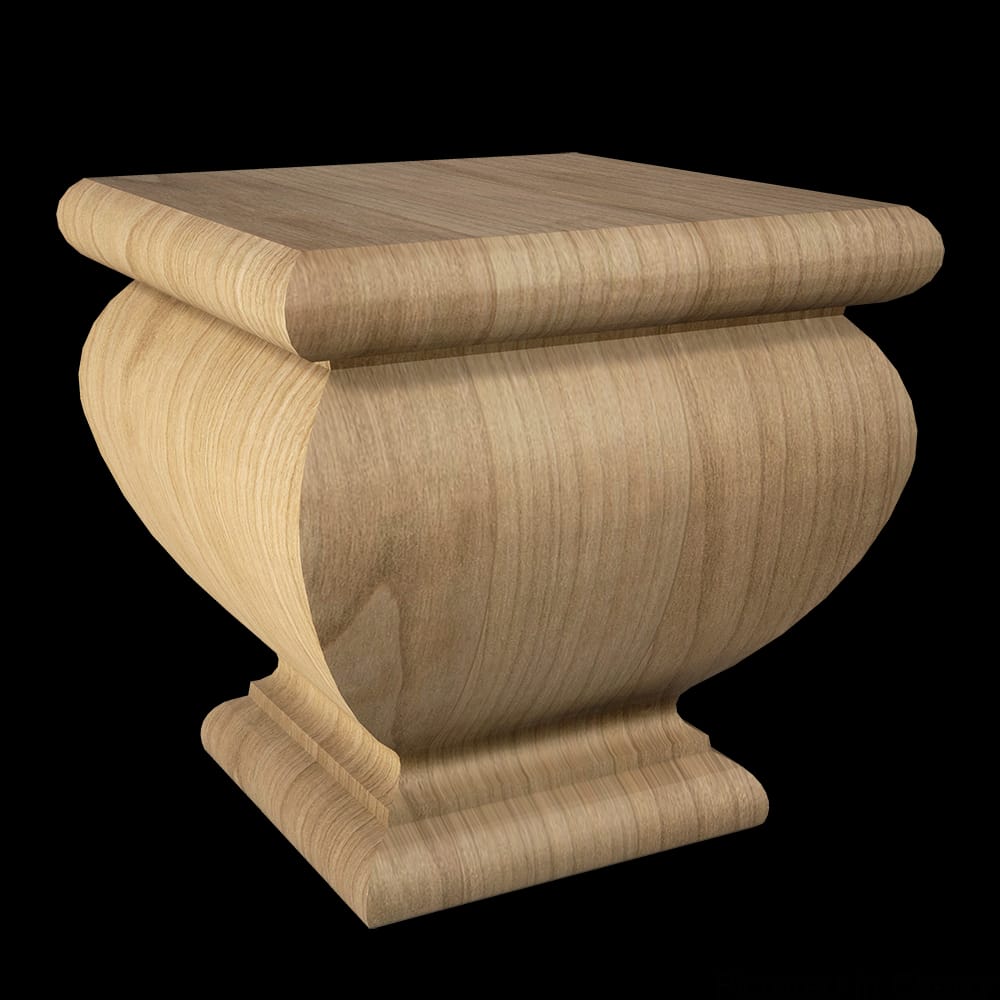 01750460CH1 - Designs of Distinction - 4 inch Square Lille Bun Foot - Cherry