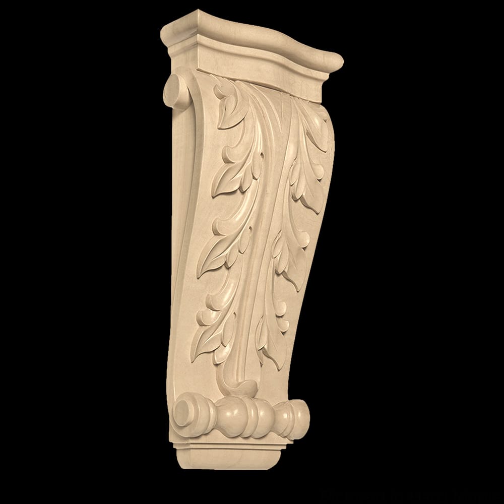 01901108HM1 - Designs of Distinction - Elongated Acanthus Corbel - Hard Maple
