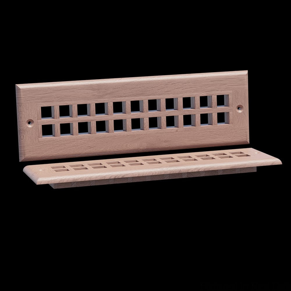 01992110AK1 - Designs of Distinction - 11.75 inch wide Grate Style Toe Kick Vent - Red Oak