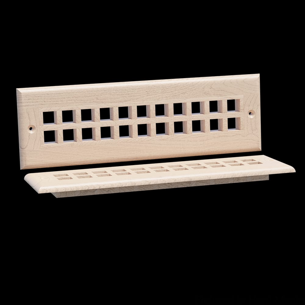 01992110HM1 - Designs of Distinction - 11.75 inch wide Grate Style Toe Kick Vent - Hard Maple