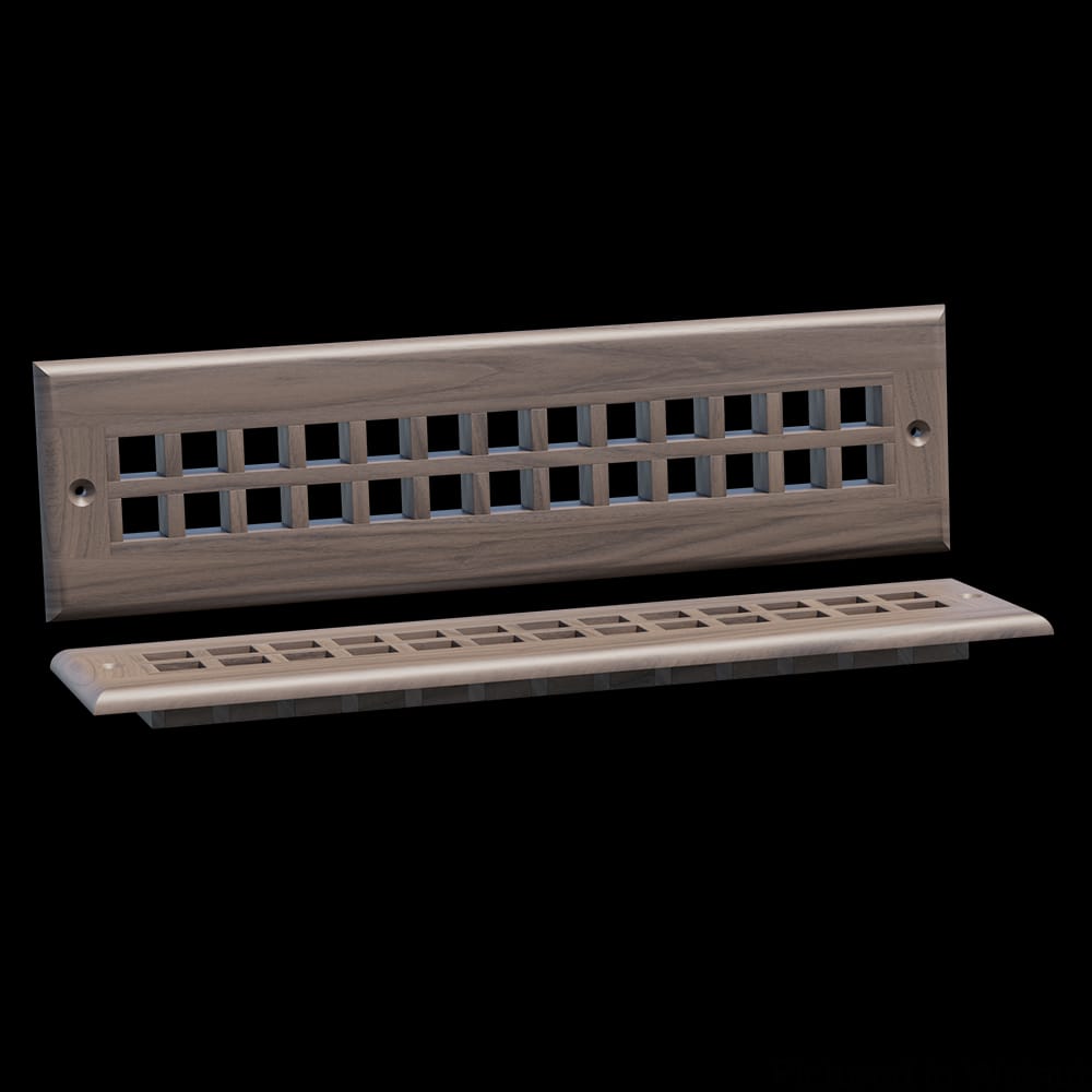 01992112WL1 - Designs of Distinction - 13.75 inch wide Grate Style Toe Kick Vent - Walnut