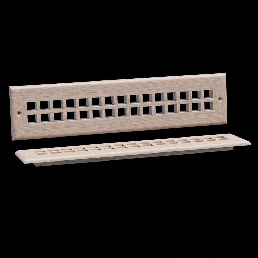 01992114WK1 - Designs of Distinction - 15.75 inch wide Grate Style Toe Kick Vent - White Oak