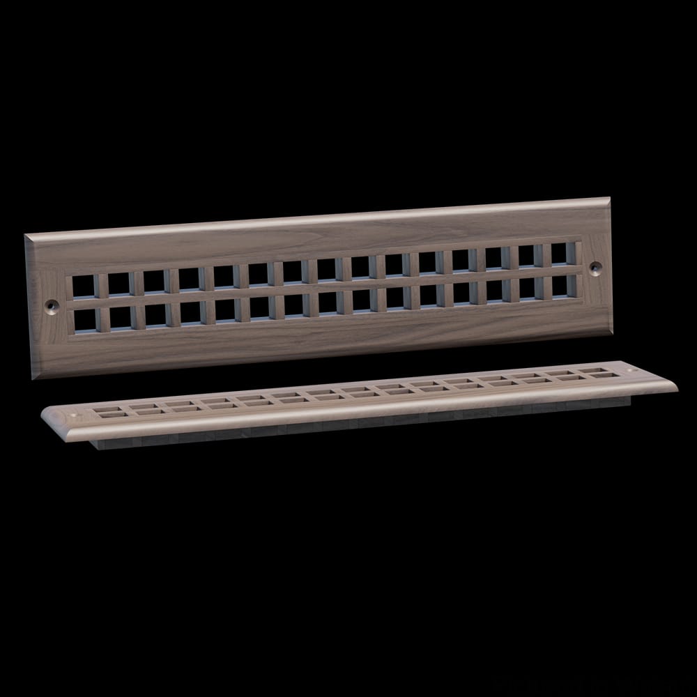 01992114WL1 - Designs of Distinction - 15.75 inch wide Grate Style Toe Kick Vent - Walnut