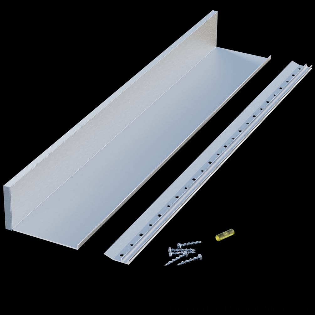 01CHSHLF0424NA1 - Designs of Distinction - 4 inch wide x 24 inch long Aluminum Slimline Channel Shelf - Flat Black