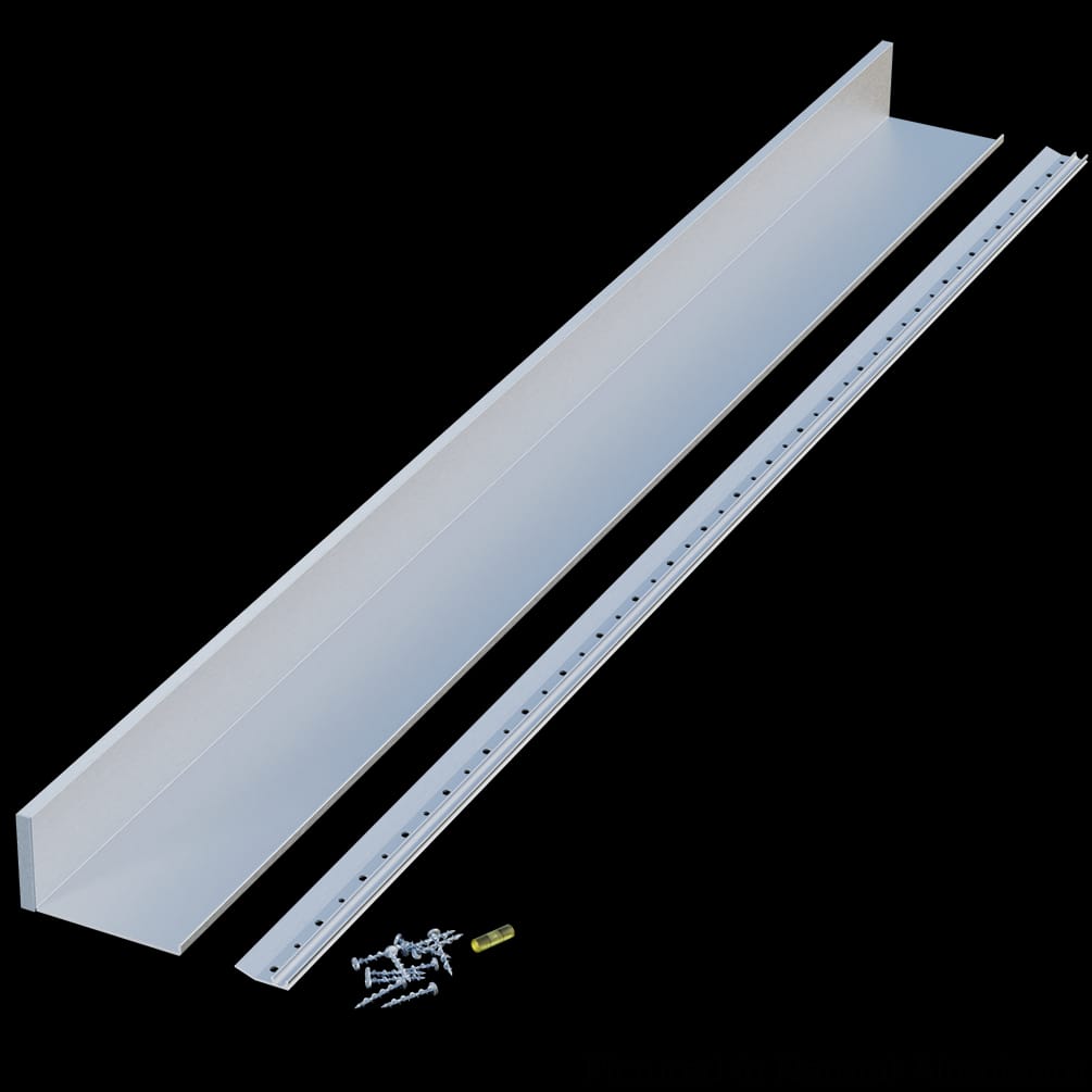 01CHSHLF0448NA1 - Designs of Distinction - 4 inch wide x 48 inch long Aluminum Slimline Channel Shelf - Flat Black