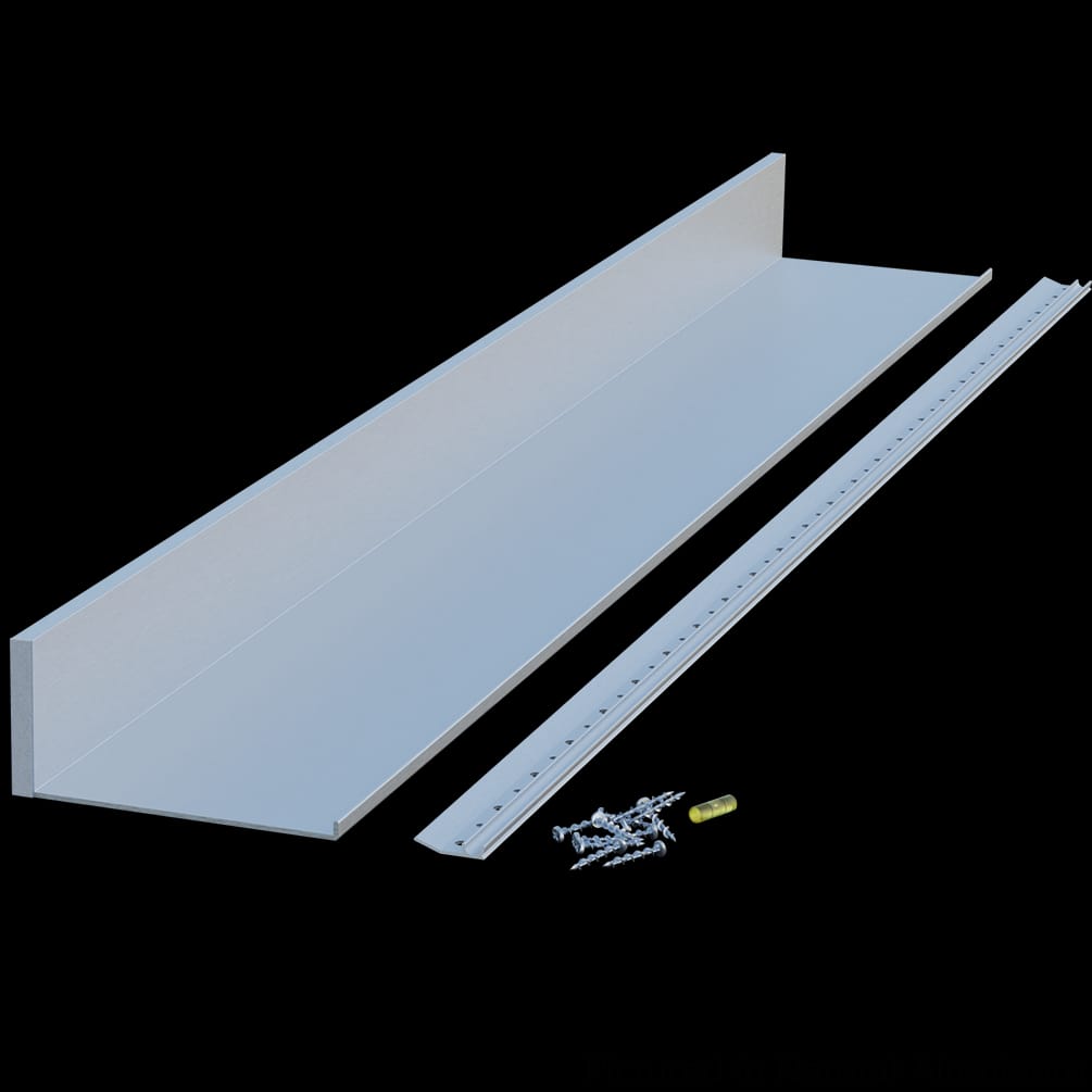 01CHSHLF0648NA1 - Designs of Distinction - 6 inch wide x 48 inch Aluminum Slimline Deep Channel Shelf - Natural Aluminum