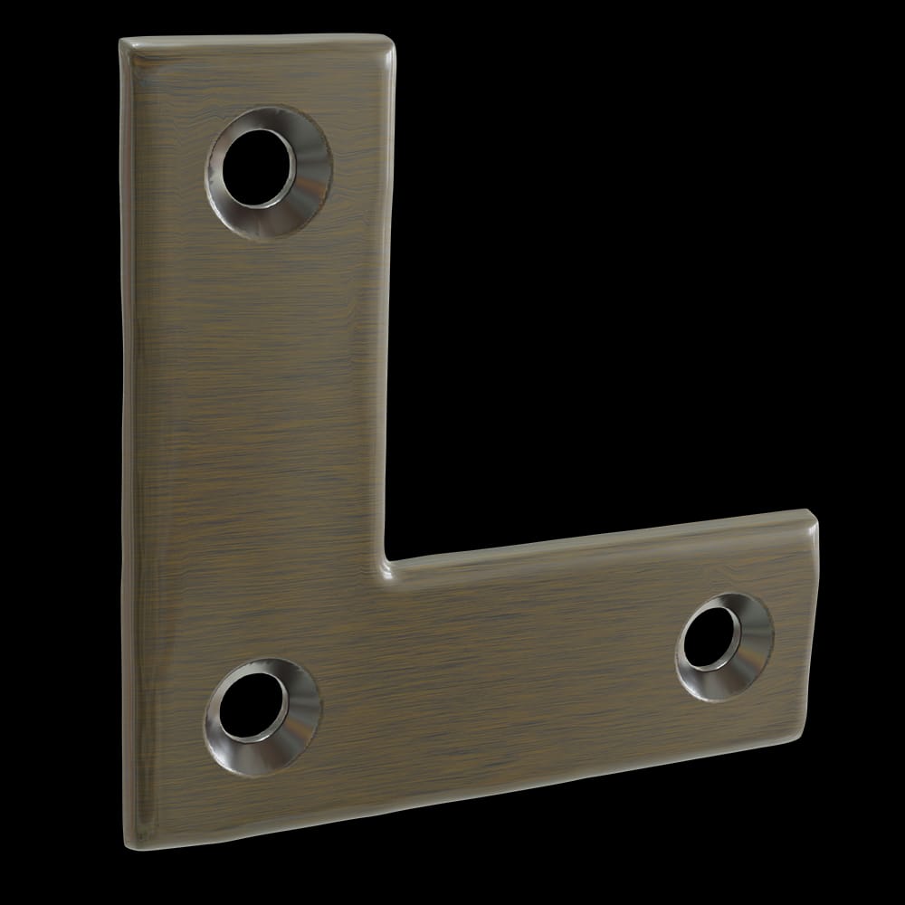 01HC1005AB1 - Designs of Distinction - .5 inch Corner Strap with Three Holes - Antique Brass