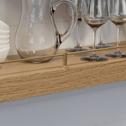 01HC9015PB1 - Designs of Destinction - Gallery Rail - Contemporary - Center Post - Single Rail - Polished Brass