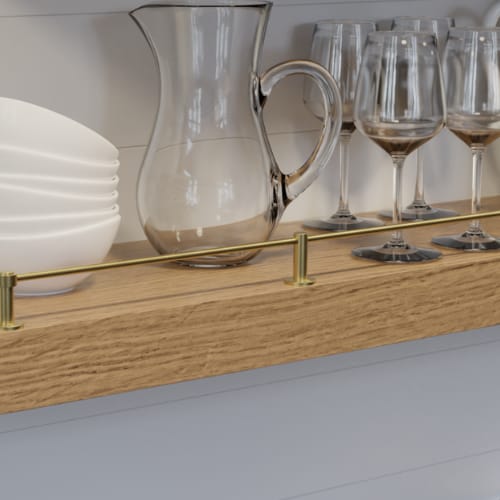 01HC9015SB1 - Designs of Destinction - Gallery Rail - Contemporary - Center Post - Single Rail - Satin Brass