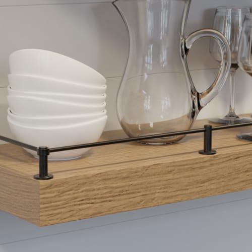01HC9015WR1 - Designs of Destinction - Gallery Rail - Contemporary - Center Post - Single Rail - Flat Black