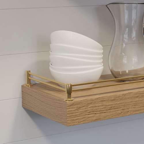 01HC9024PB1 - Designs of Destinction - Gallery Rail - Contemporary - End Post - Double Rail - Polished Brass