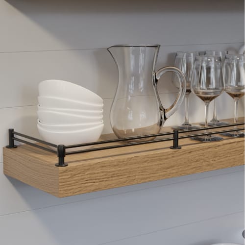01HC9024WR1 - Designs of Destinction - Gallery Rail - Contemporary - End Post - Double Rail - Flat Black
