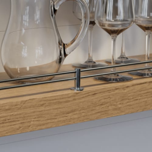 01HC9025CR1 - Designs of Destinction - Gallery Rail - Contemporary - Center Post - Double Rail - Chrome