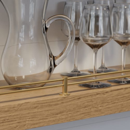 01HC9025PB1 - Designs of Destinction - Gallery Rail - Contemporary - Center Post - Double Rail - Polished Brass