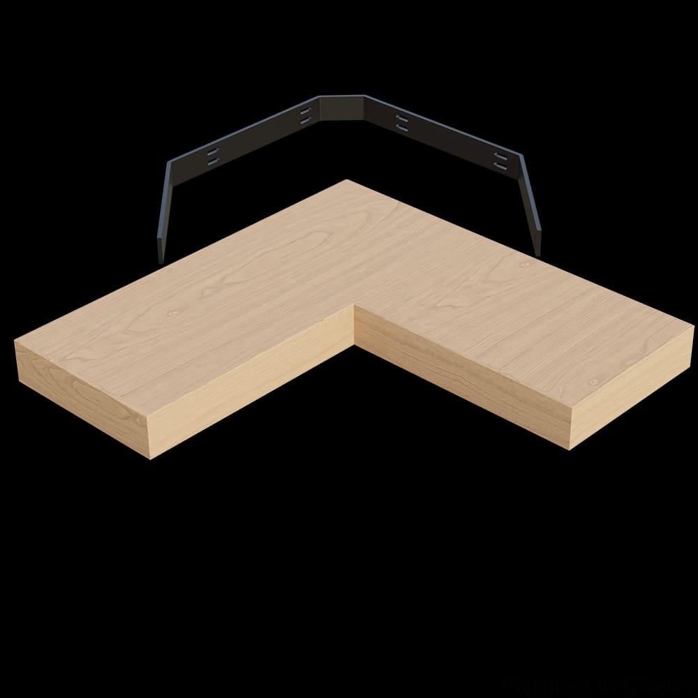 01MFL102424CH1 - Designs of Distinction - 10 inch x 24 inch x 24 inch Furniture Grade Corner Floating Shelf - Cherry