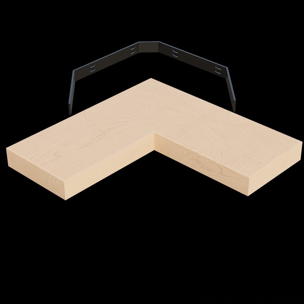 01MFL102424HM1 - Designs of Distinction - 10 inch x 24 inch x 24 inch Furniture Grade Corner Floating Shelf - Hard Maple