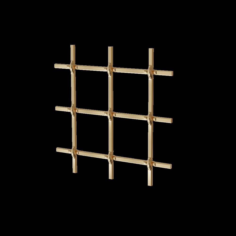 01SQ2472332PSB1 - Designs of Distinction - .75 inch Multi-Crimp Single Square Decorative Grille - Satin Brass - 24 inch wide x 72 inch long Sheet