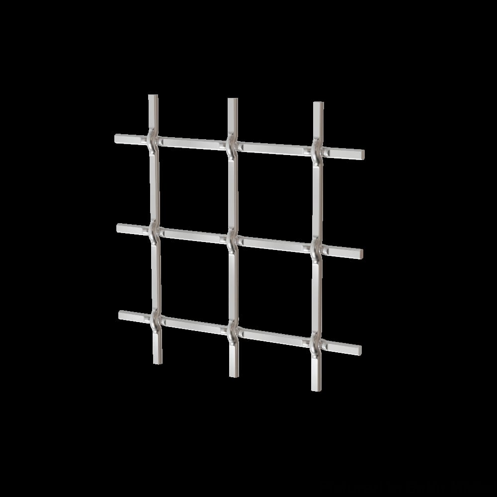 01SQ2472332PSN1 - Designs of Distinction - .75 inch Multi-Crimp Single Square Decorative Grille - Satin Nickel - 24 inch wide x 72 inch long Sheet