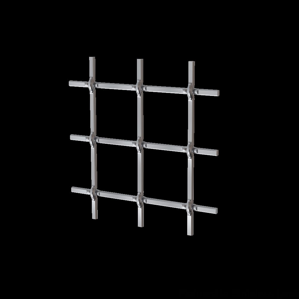 01SQ2472332PSS1 - Designs of Distinction - .75 inch Multi-Crimp Single Square Decorative Grille - Stainless Look - 24 inch wide x 72 inch long Sheet