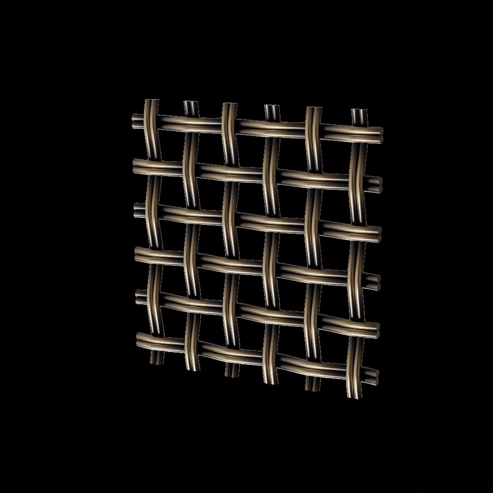 01SQ2472DK08AB1 - Designs of Distinction - .375 inch Flat Fluted Square Decorative Grille - Antique Brass - 24 inch wide x 72 inch long Sheet