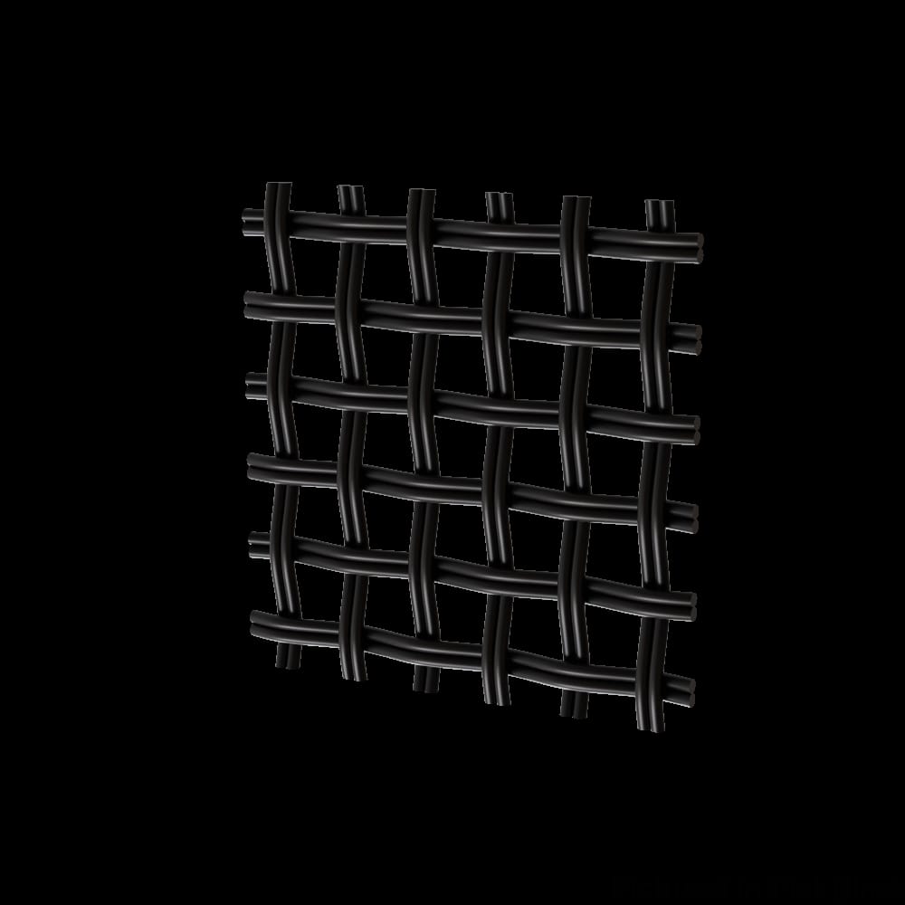 01SQ2472DK08WR1 - Designs of Distinction - .375 inch Flat Fluted Square Decorative Grille - Flat Black - 24 inch wide x 72 inch long Sheet