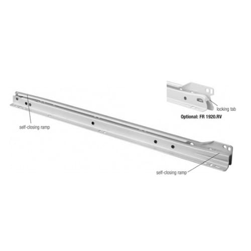 Fulterer - Drawer Slide - Regular Extension - Ball Bearing - White Epoxy - Bottom Mount - 75lb - 20 inch