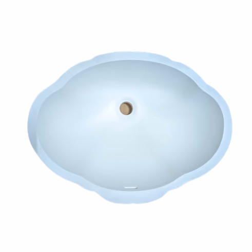 Gemstone - Vanity Bowl - Undermount - Fluted - 13 inch x 19 inch - Winter White
