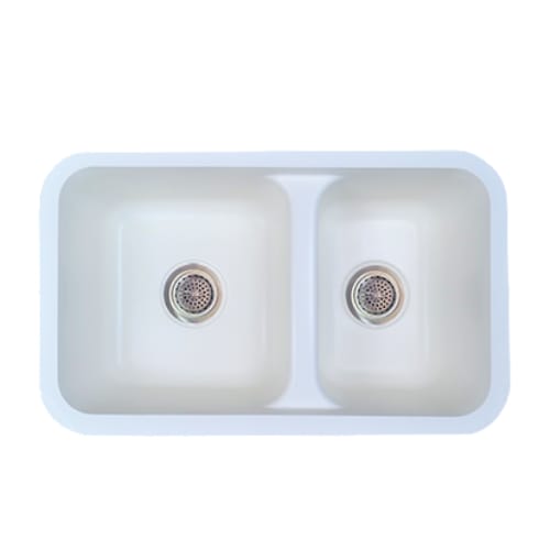 Gemstone - Kitchen Sink - Undermount - Double Bowl - 60/40 - Reversible - 13 inch x 24 inch - Biscuit