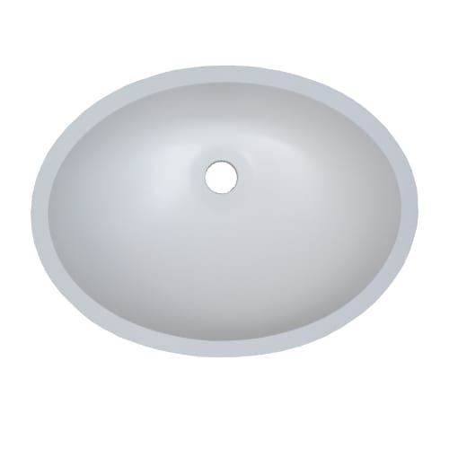 Gemstone - Vanity Bowl - Undermount - Oval - RV - 14 inch x 10 inch - No Overflow - Biscuit