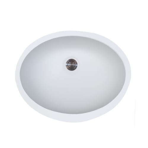Gemstone - Vanity Bowl - Undermount - Oval - 14 inch x 10 inch - No Overflow - Polar White
