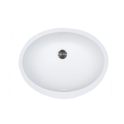 Gemstone - Vanity Bowl - Undermount - Oval - 14 inch x 10 inch - Overflow - Polar White