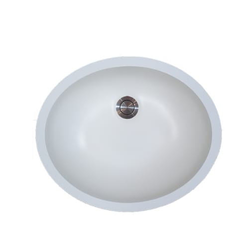 Gemstone - Vanity Bowl - Undermount - Oval - 15 inch x 12 inch - No Overflow - Polar White