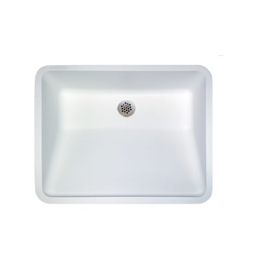 Gemstone - Vanity Bowl - Undermount - Rectangle Ramp - 15 inch x 18 inch - No Overflow - Polar White