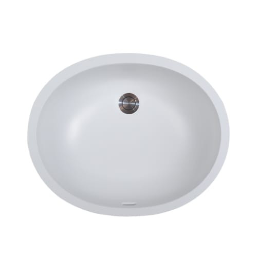 Gemstone - Vanity Bowl - Undermount - Oval - 16 inch x 13 inch - Overflow - Polar White