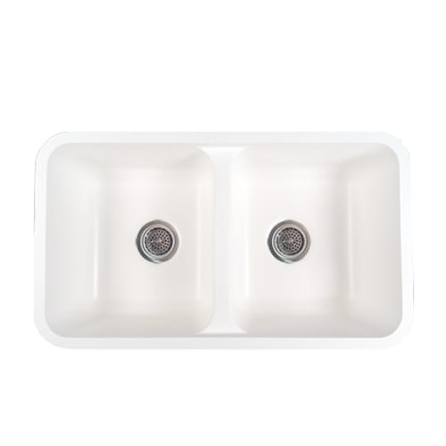 Gemstone - Kitchen Sink - Undermount - Double Bowl - Equal - 16 inch x 30 inch - Biscuit