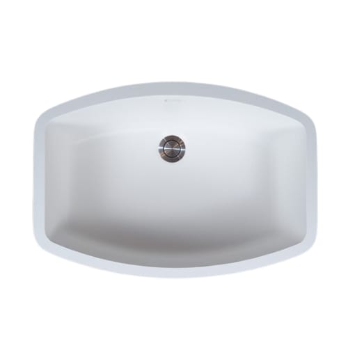Gemstone - Vanity Bowl - Undermount - Curved Rectangle - 17 inch x 12 inch - Overflow - Polar White