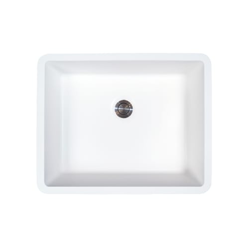 Gemstone - Vanity Bowl - Undermount - Rectangle Ramp - 18 inch x 14 inch - No Overflow - Polar White