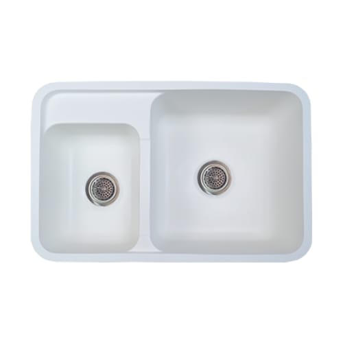 Gemstone - Kitchen Sink - Undermount - Double Bowl - 60/40 - 19 inch x 30 inch - Polar White