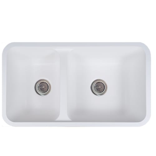 Gemstone - Kitchen Sink - Undermount - Double Bowl - 60/40 - Reversible - 30 inch x 16 inch - Polar White