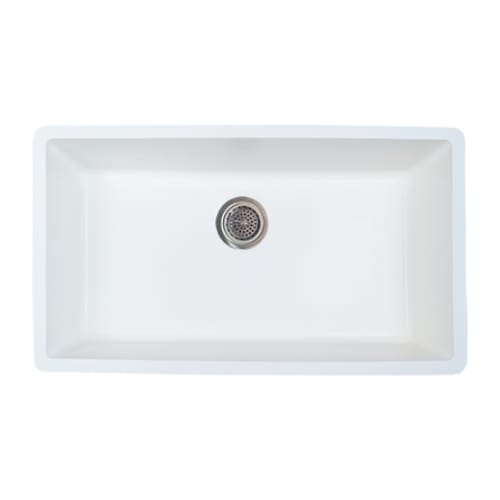 Gemstone - Kitchen Sink - Undermount - Single Bowl - Rectangle - 32 inch x 17 inch - Polar White