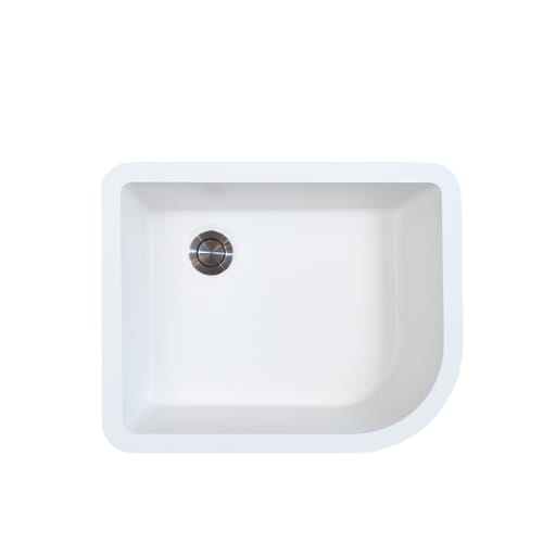 Gemstone - Vanity Bowl - Undermount - Curved Corner - Right Drain - 11 inch x 14 inch - Polar White