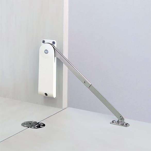 HDS-10KL/WHT - Soft Down Stay - Downward Opening - Light Duty - Left Handed - White - Sugatsune