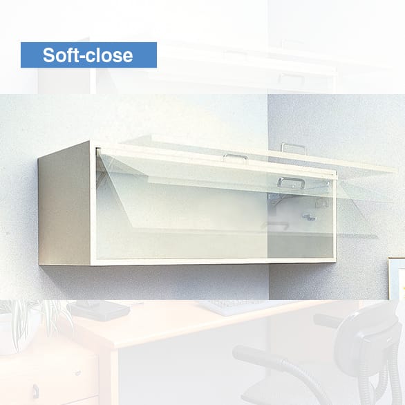 IF-360W-19 - Flipper Door Mechanism - Upward Opening - Soft Close - Double Type - Nickel Finish - Sugatsune