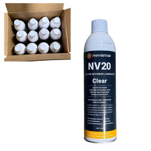NV20 - Spray Adhesive - Flammable - Clear - Box of 12  Aerosol Cans