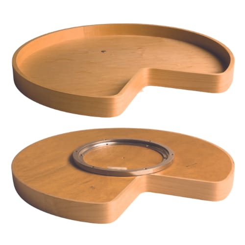 T8332K30TRDCBMNL1 - Lazy Susan - Kidney - Attached Bearing - 2 Shelf Kit - Maple - 32 inch
